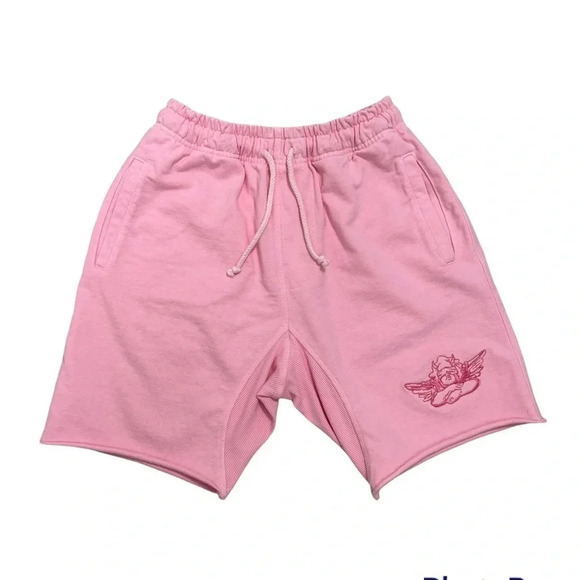 Boys Lie Classics V3 Shorts Baby Pink Embroidered Angel Y2K High Rise Size M - Picture 4 of 10